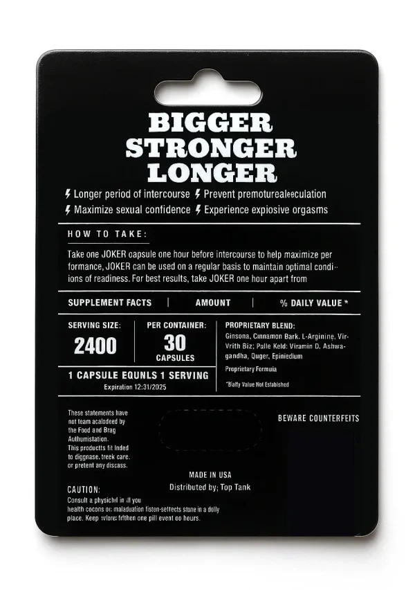 Joker Male Enhancement + Energy Pill - 1 Capsule - Image 1