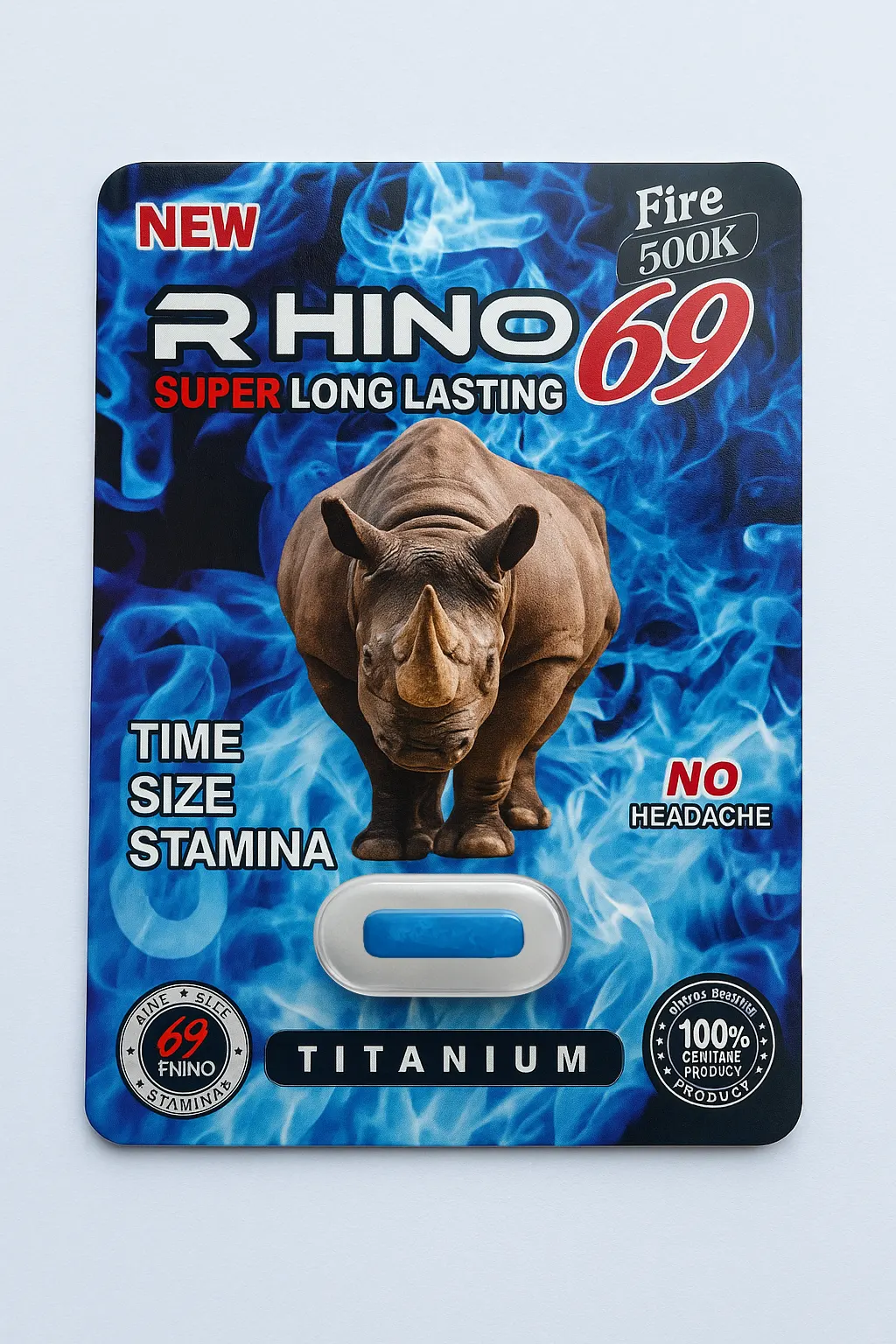 Rhino 69 Super Long Lasting - Fire 500K Titanium Male Enhancement Pill