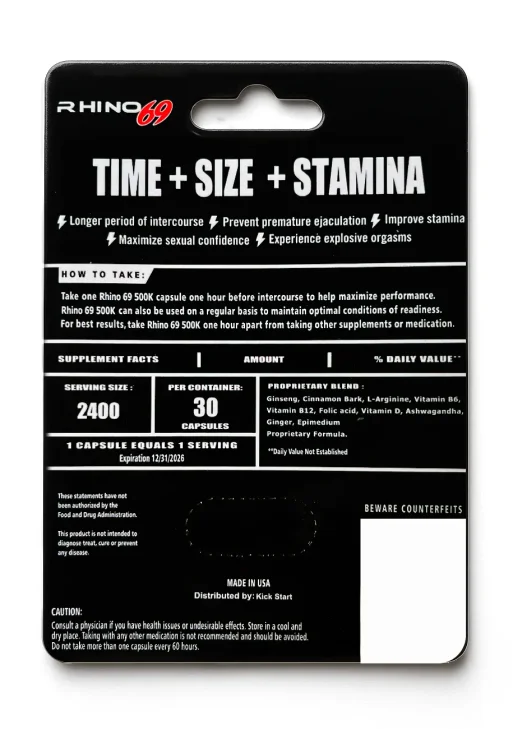 Rhino 69 Super Long Lasting - Fire 500K Titanium Male Enhancement Pill