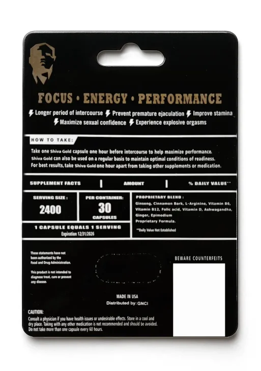 Shiva Gold - Male Enhancement + Energy Capsule