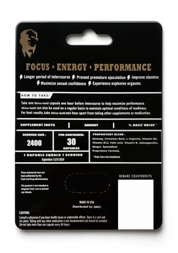 Shiva Gold - Male Enhancement + Energy Capsule - Image 1