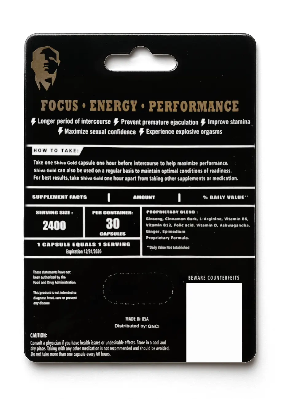 Shiva Gold - Male Enhancement + Energy Capsule