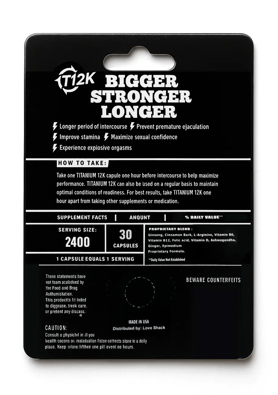 Titanium 12K- Male Enhancement + Energy Capsule