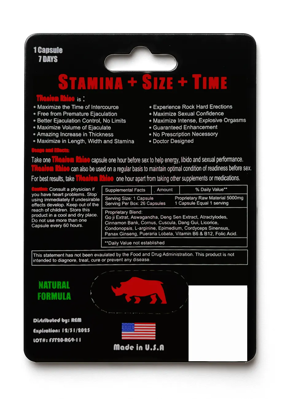 Titanium Rhino Extreme Male Performance + Energy Capsule