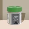 Green-capped Titanium 30K Rhino pill bottle with logo